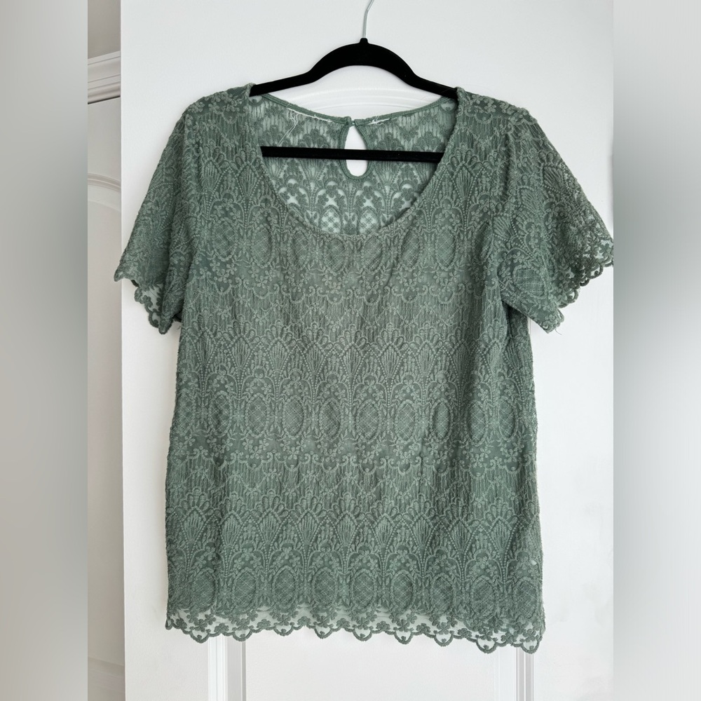 H&M Lace green shirt